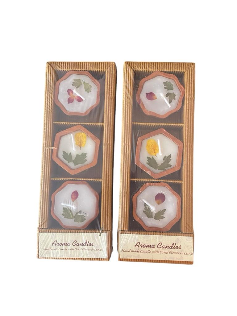Handmade scented candles in terracota diya(pack of 3)