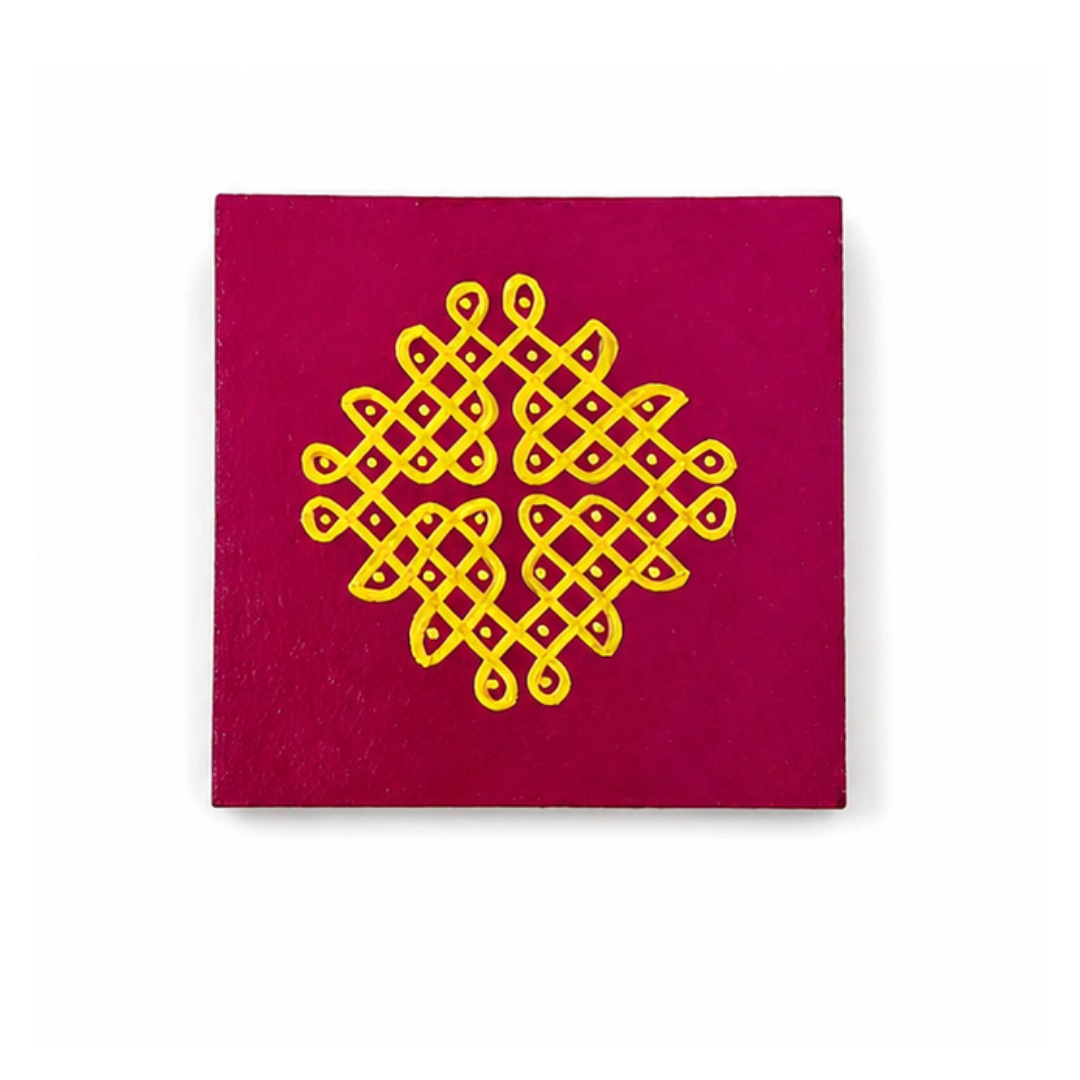 Handmade Wooden Chowki 5x5 Inch – Traditional Pooja Chowki & Return Gift (Assorted Designs)