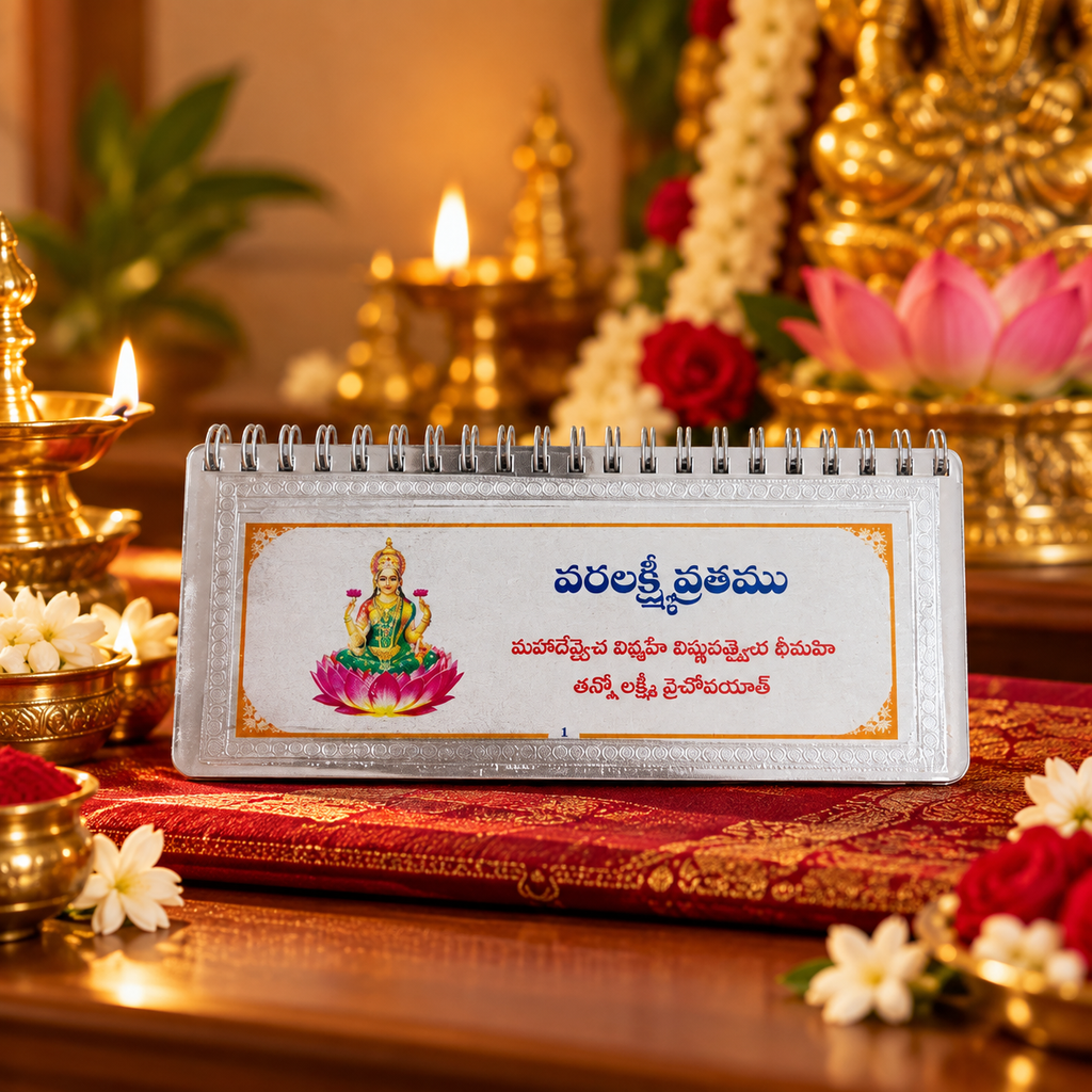Varalakshmi Vratham Book in Silver Foil