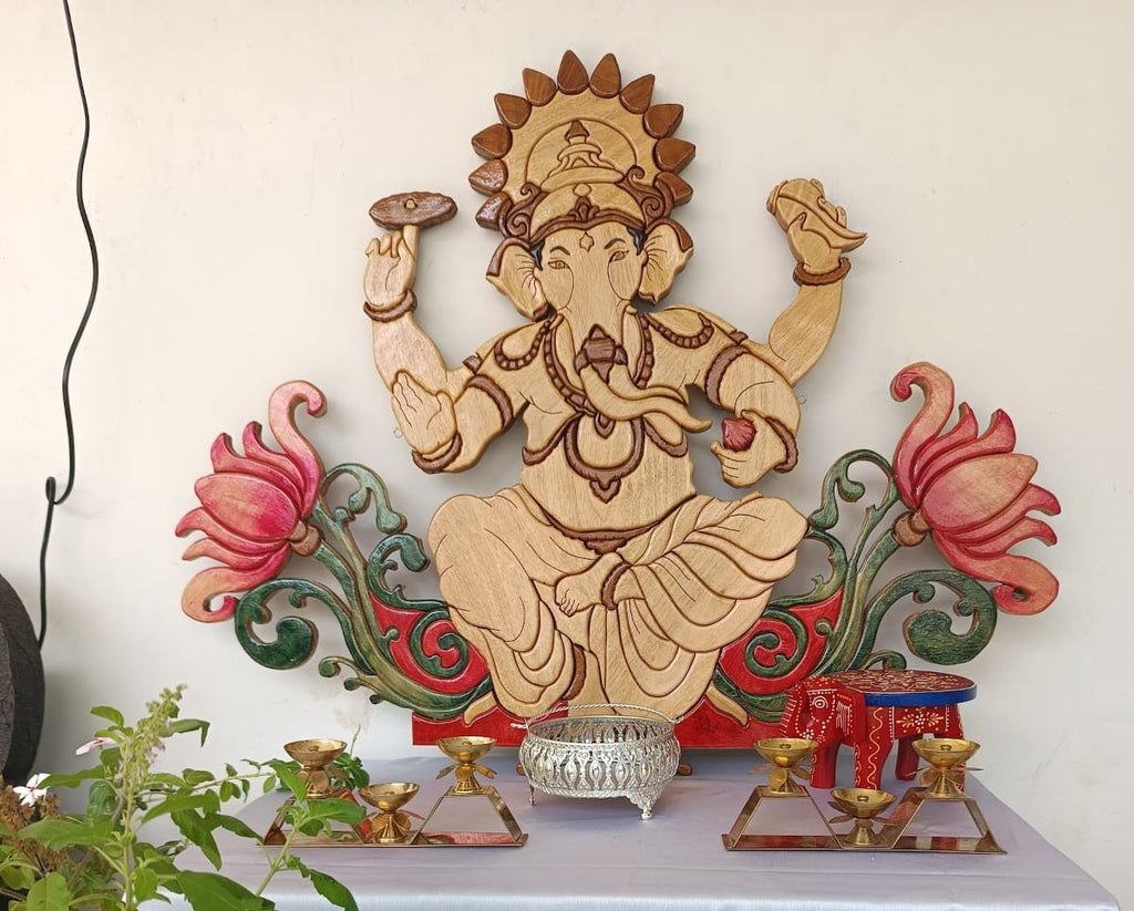 Lord Ganesh Wooden Wall Decor
