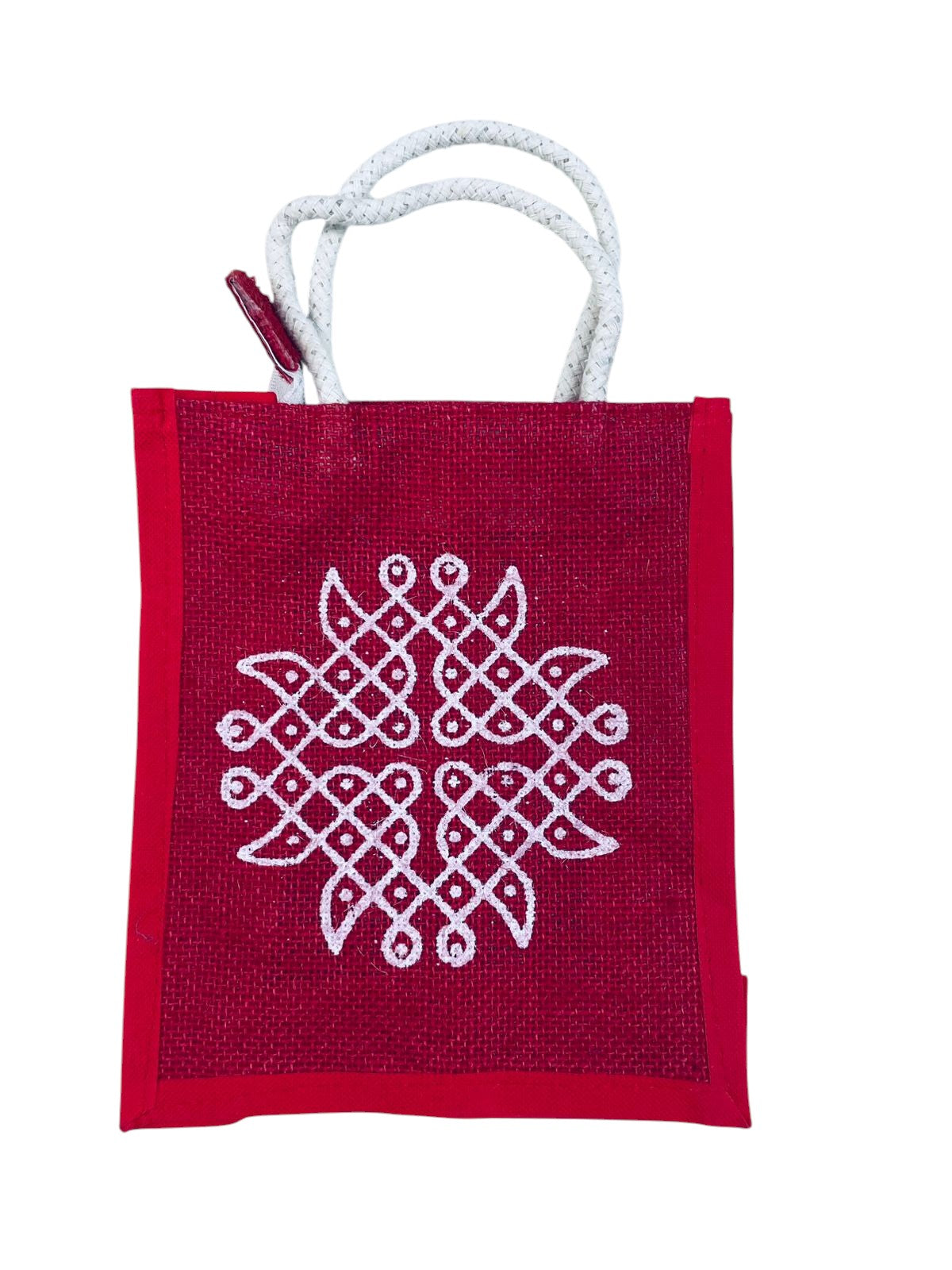 Kolam Design Jute Bags(Pack of 5)
