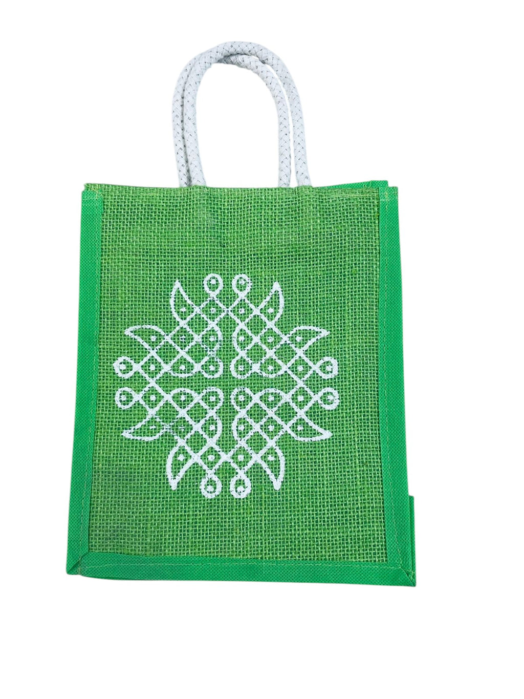 Kolam Design Jute Bags(Pack of 5)