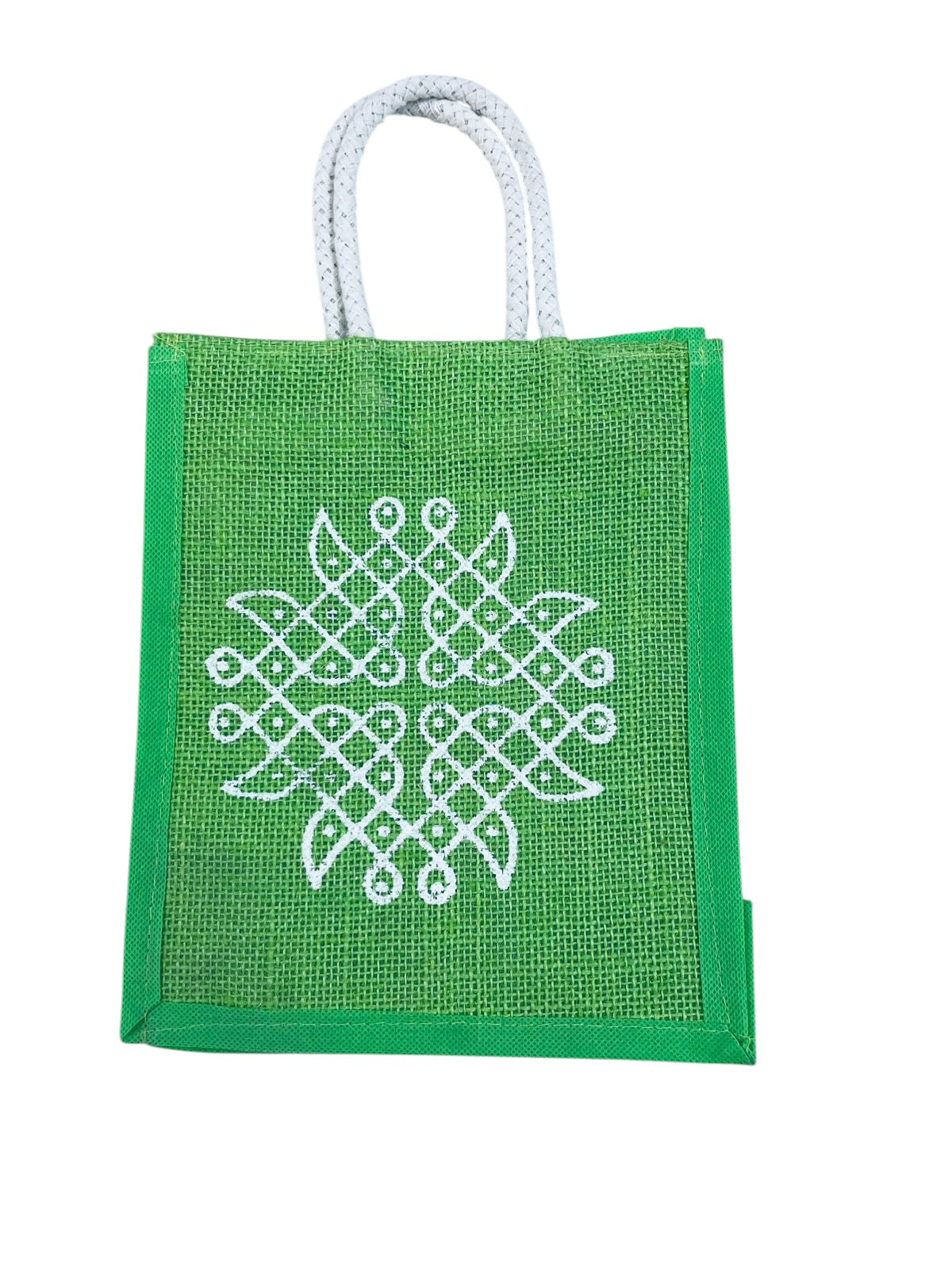 Kolam Design Jute Bags(Pack of 5)