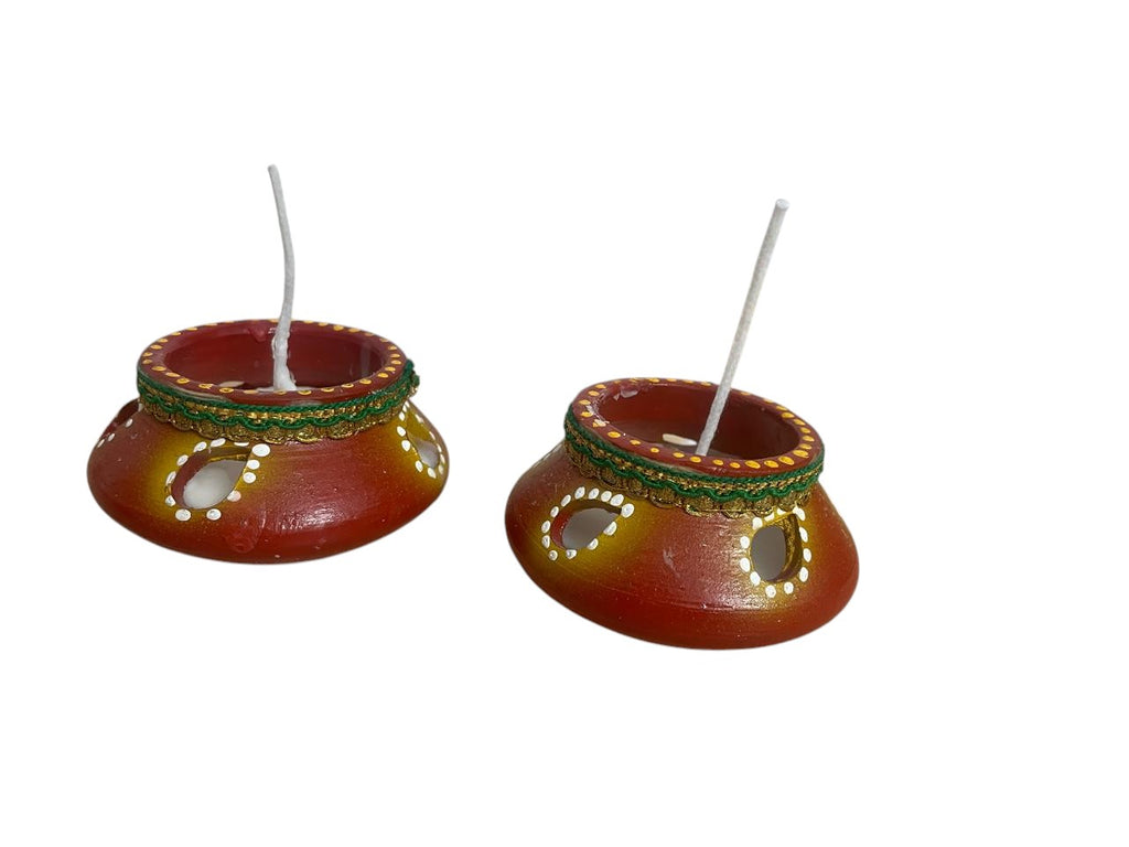 Decorative Terracota candles -pair