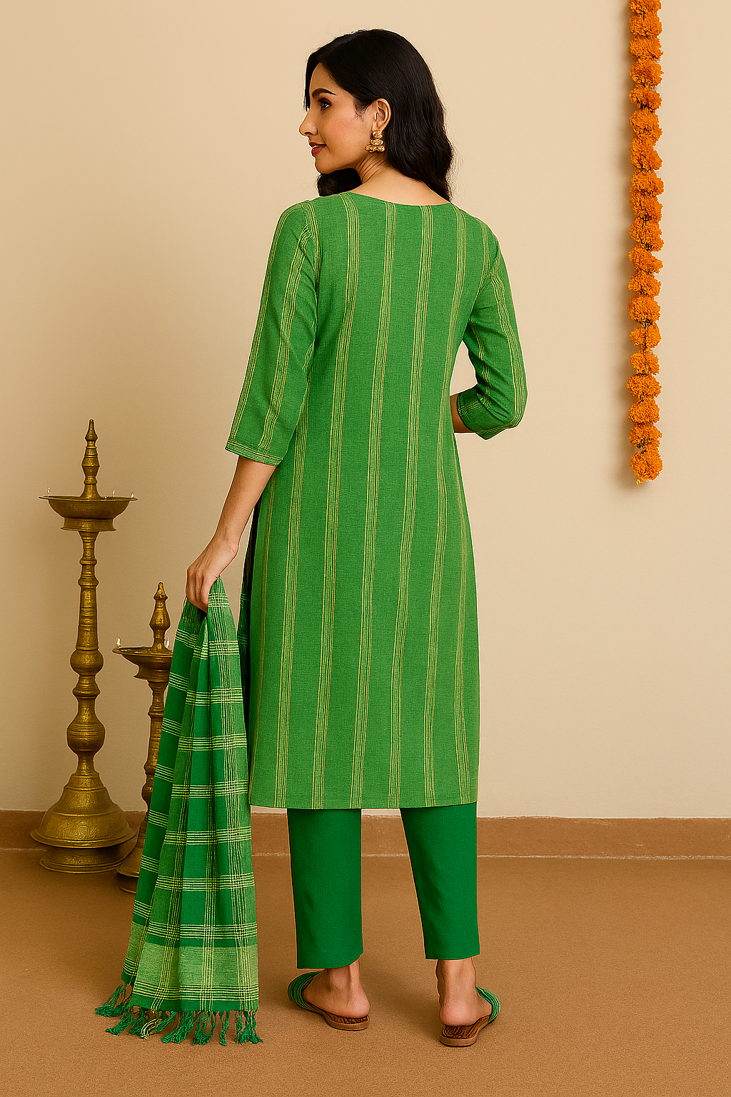 Mangalagiri checks model unstitched suit