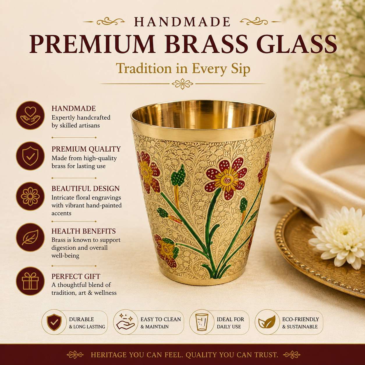 brass water glass online