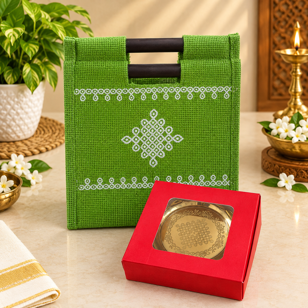 Jute Bag With Brass Plate