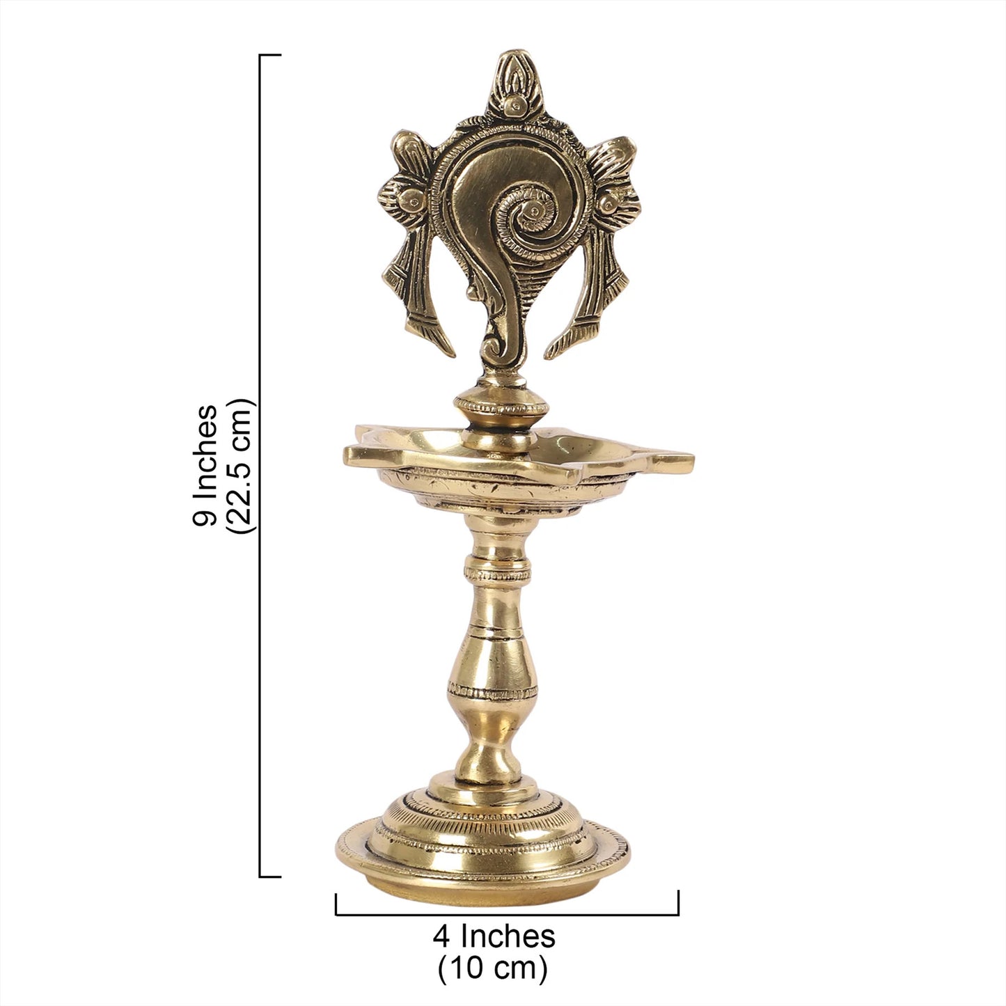 Shanku Chakra Deepam Brass Oil Lamp for Auspicious Decor