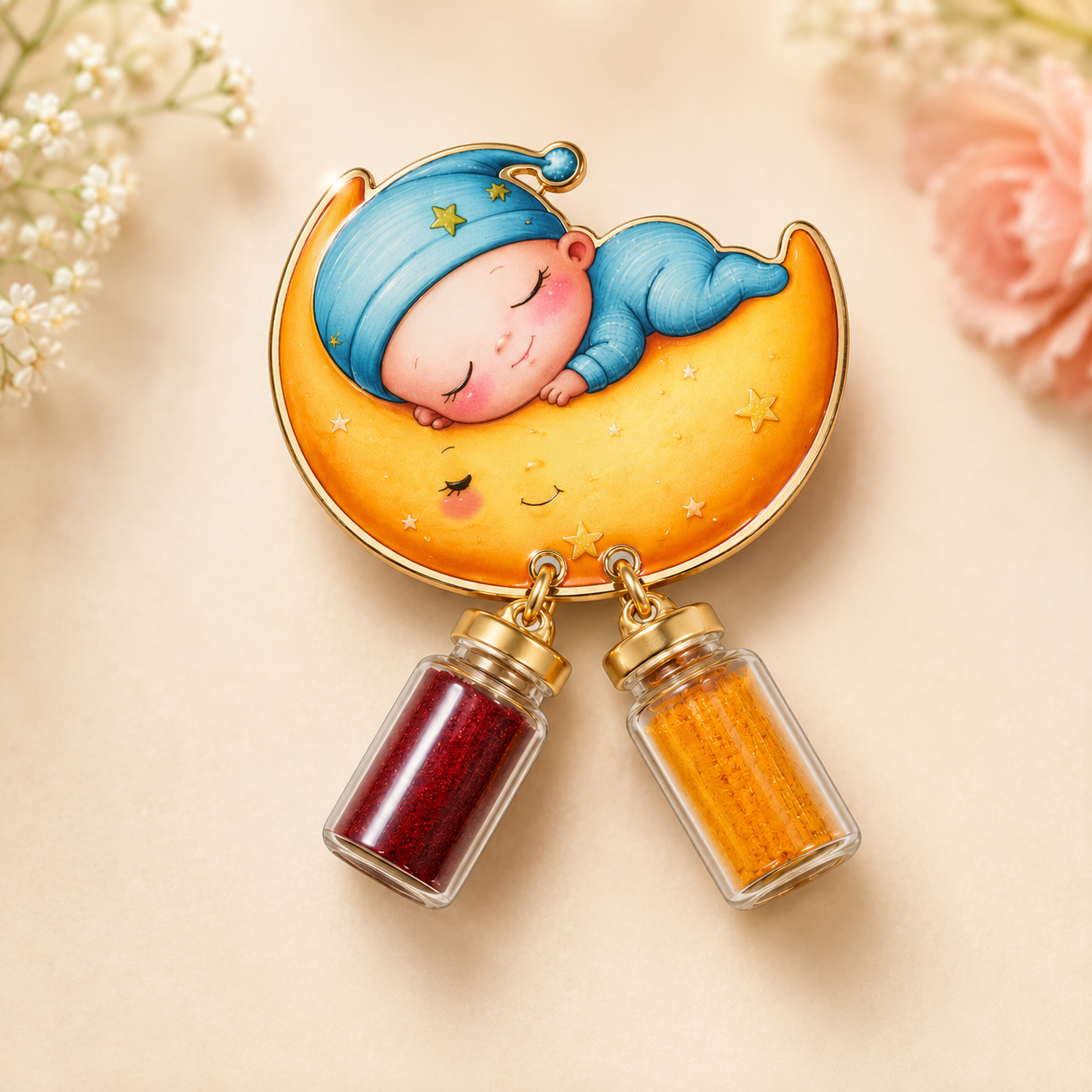 Baby Theme Haldi Kumkum Fridge Magnet - Cradle Ceremony return gifts