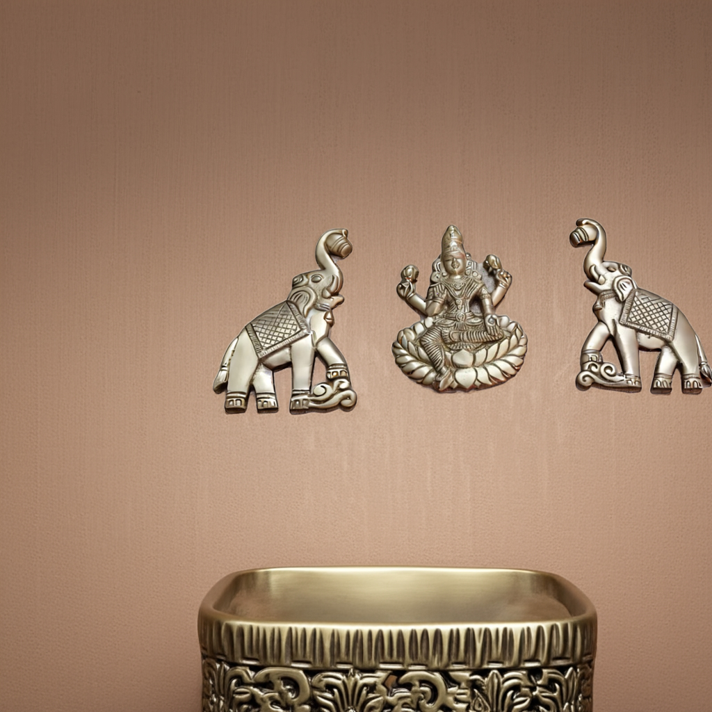 Lakshmi Devi brass wall hanging
