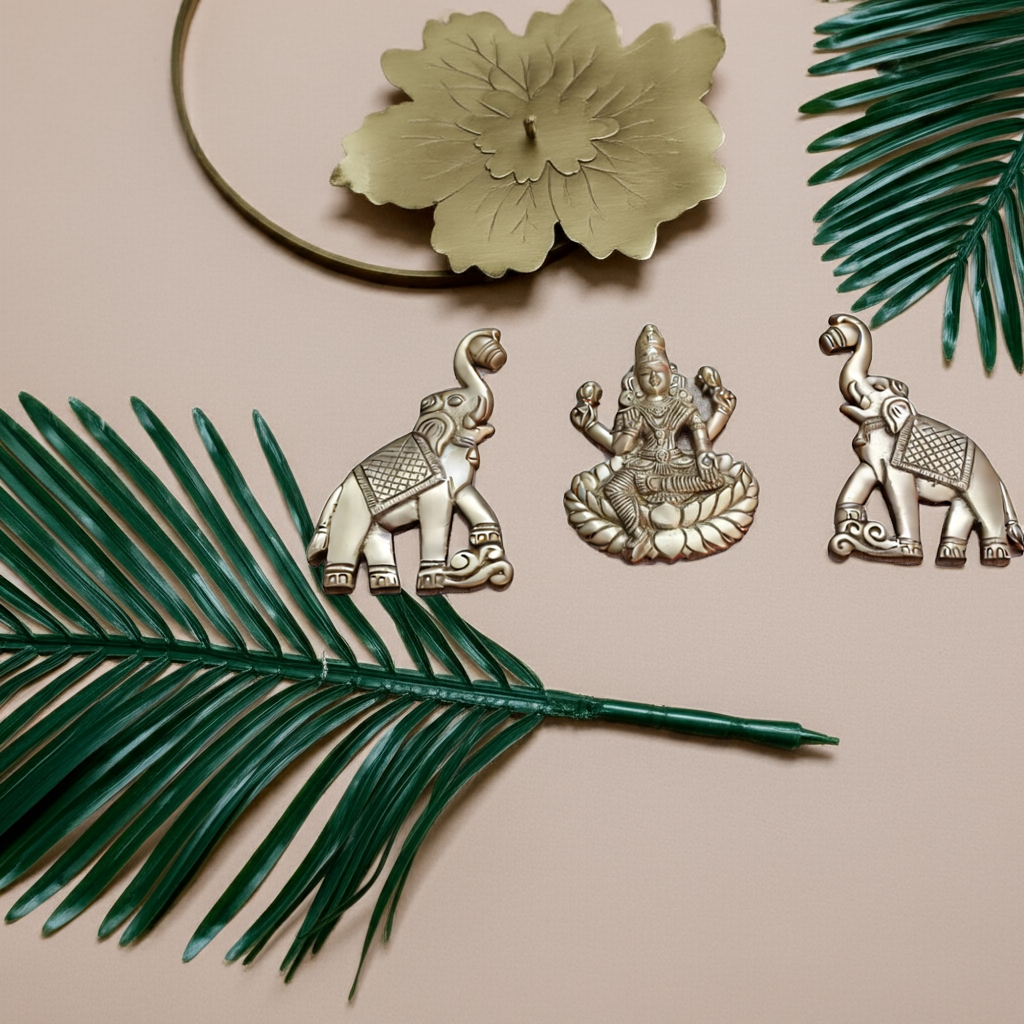 Lakshmi Devi brass wall hanging