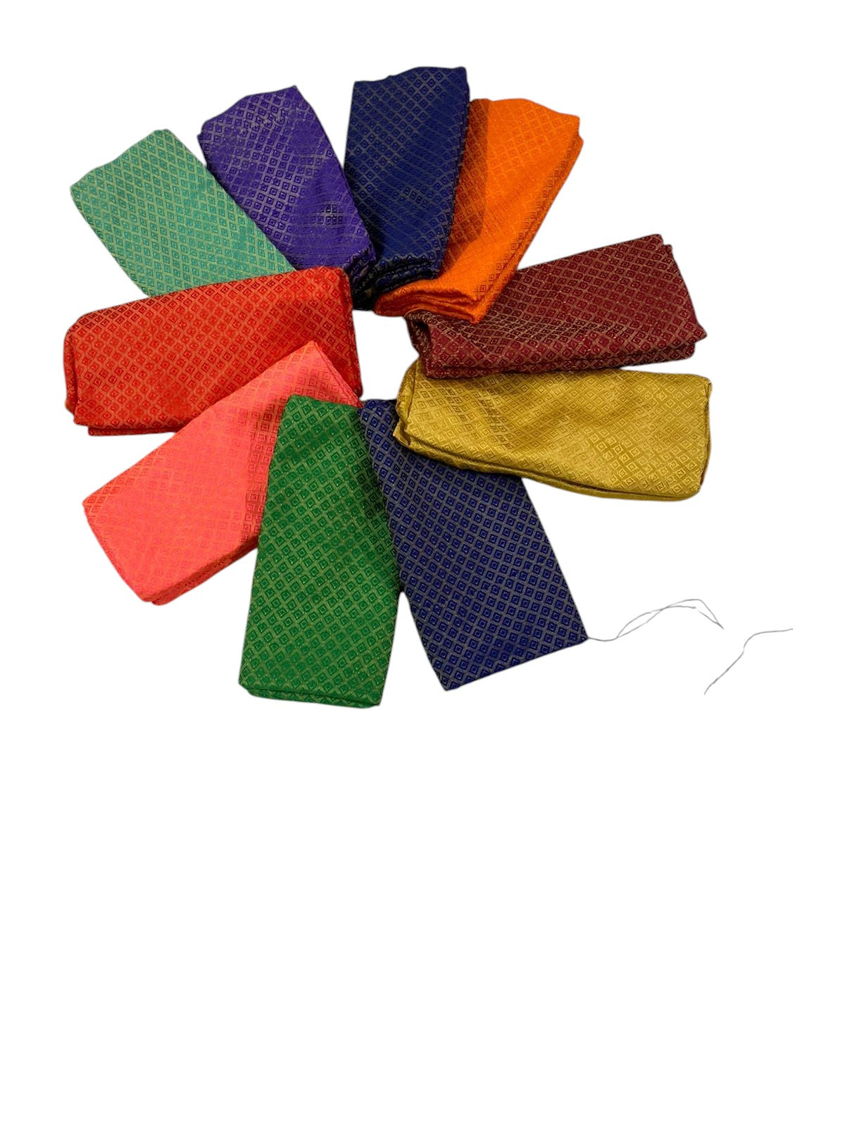 Raw Silk Unstitched  Blouse Materials Multicolour Pack of 10 (Free Size)