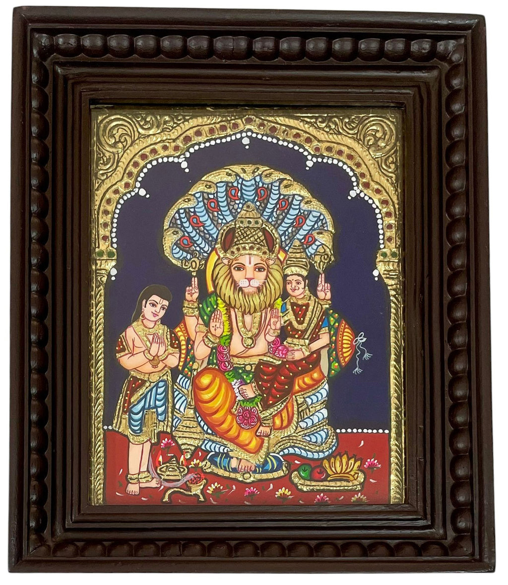 Lakshmi Narasimha Tanjore Painting – 22K Gold Foil