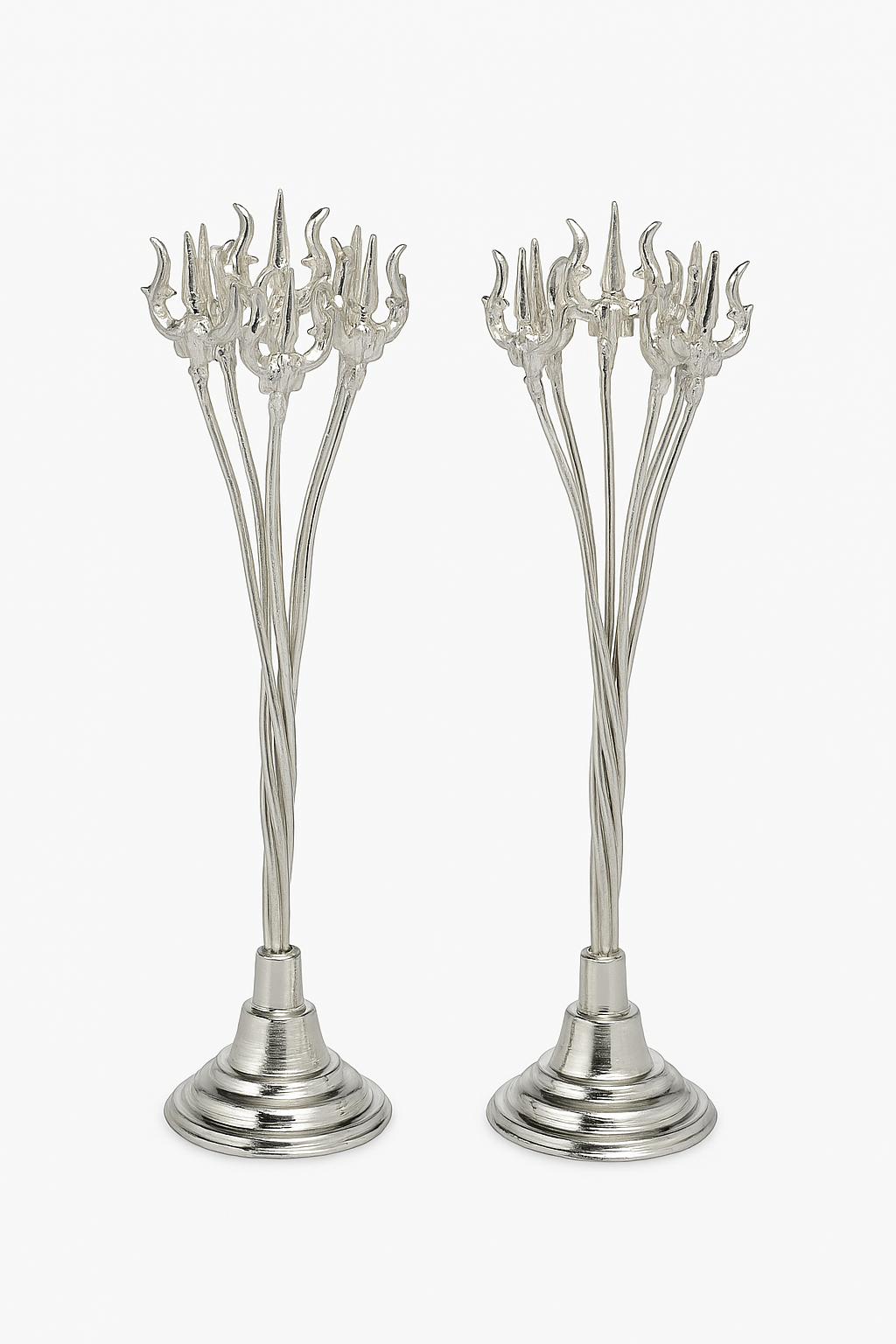 Set of German silver bangles on display