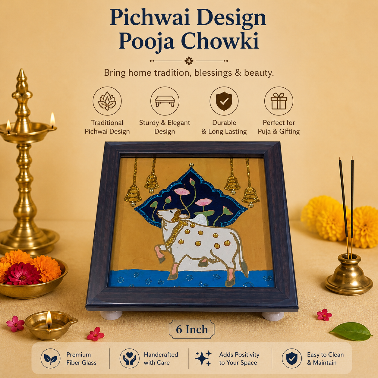 pichwai design pooja chowki