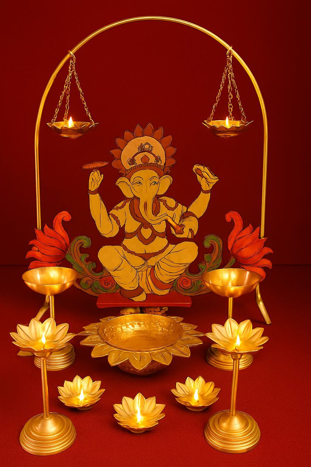 Ganesh Chaturthi Pooja Decor(Without Idol)