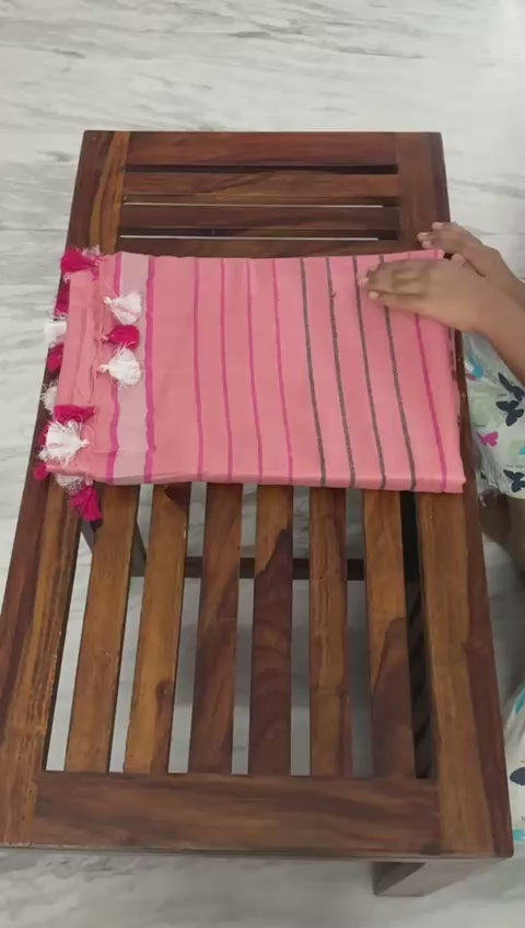 Pure linen saree with jacquard weave embroidery