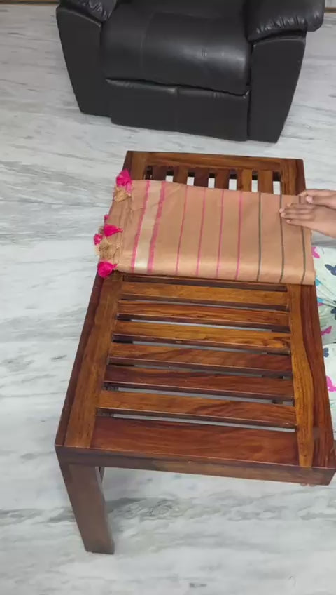 Pure linen saree with jacquard weave embroidery