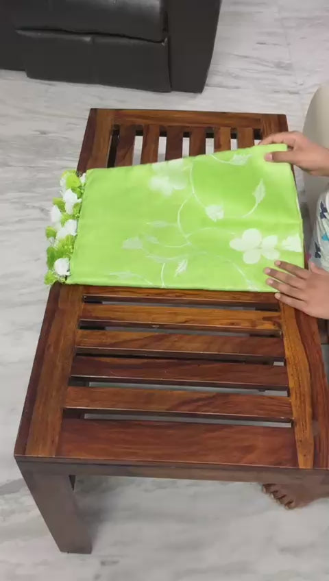 Pure handloom linen saree with chikankari embroidery